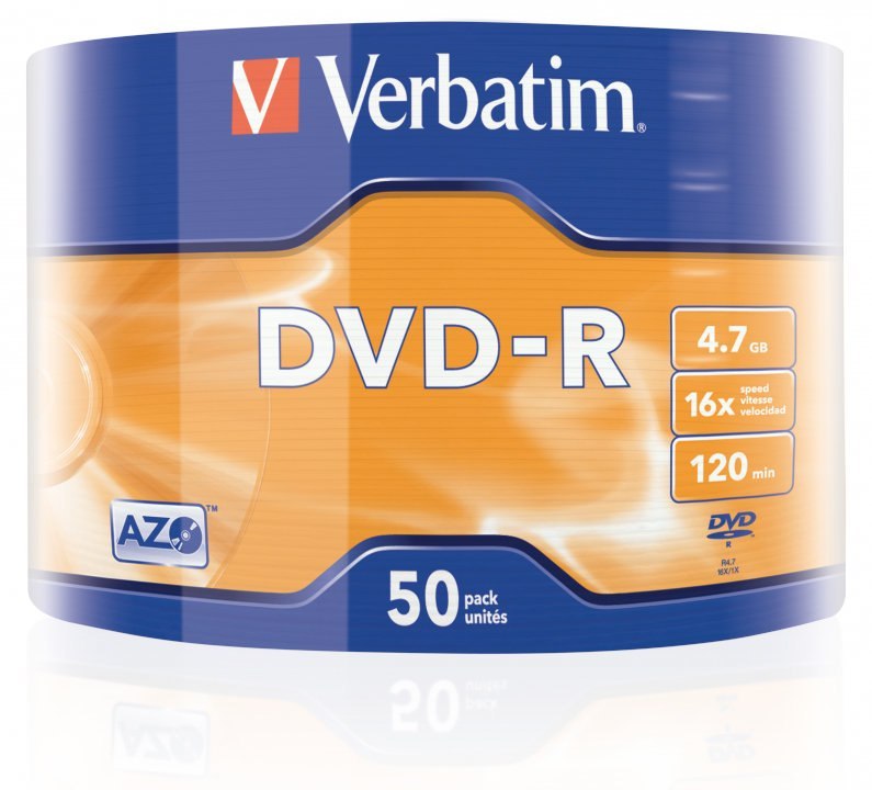 Płyta DVD-R VERBATIM (50) 4,7GB 16x Spindle Matt Silver Wrap 43788 ...